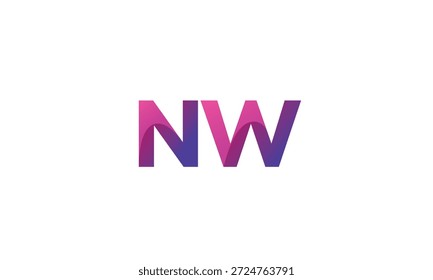 NW Letter Gradient Monogram Logo for Modern Business Branding