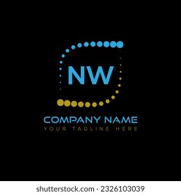 NW letter logo design on black background. NW creative initials letter logo concept. NW unique design.
