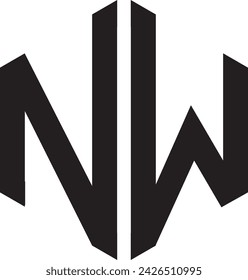 NW Polygon Logo Design, Symbol, Symbol, Vektor-Datei