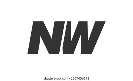 NW Techno Editable Font Logo For Corporate Branding. Bold, Futuristic Design With Unique Typographic Ideas. Minimal Custom Type And Dynamic Letter Variations For Promotion, Printing, And Book Titles