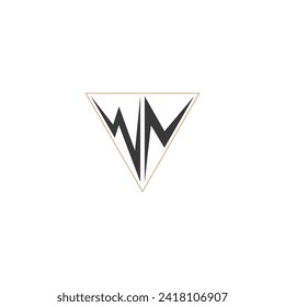 NW, WN, Abstract initial monogram letter alphabet logo design