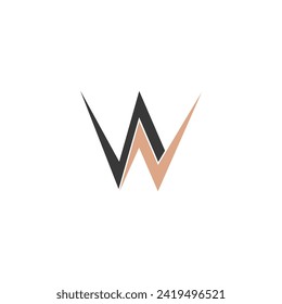 NW, WN, Abstract initial monogram letter alphabet logo design