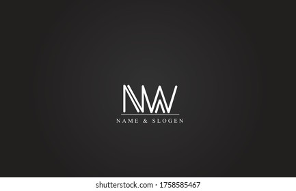 NW WN abstract vector logo monogram template