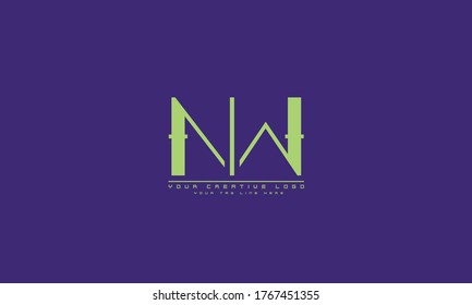 NW WN abstrakte Vektor Logo-Monogramm-Vorlage
