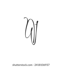 NW, WN, W AND N Abstract initial monogram letter alphabet logo design
