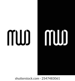 Letra NWD Design de logotipo inicial Vetor de ilustração Vetor de estoque
