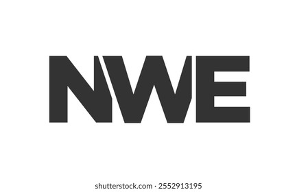 NWE logo design template with strong and modern bold text. Initial based vector logotype featuring simple and minimal typography. Trendy company identity ideal for businesses brand presence.