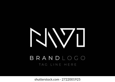 Diseño de logotipo de carta abstracta NWI. Diseño moderno del logotipo del negocio con tipografía Abstractas y estilo contemporáneo
