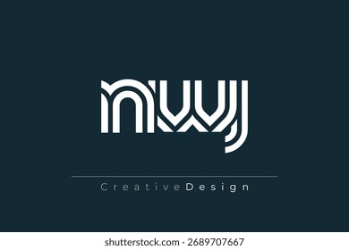 NWJ Creative Unique Modern Letter Logo Design. Elegant Monogram Logo Design with Decorative Elements and Typography