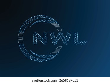 Projeto vetorial de logotipo de letra baixa NWL. NWL design de logotipo poli inferior. Logotipo poli baixo.