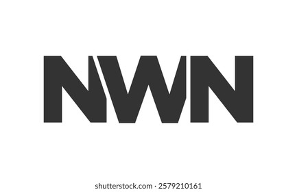 NWN logo design template with strong and modern bold text. Initial based vector logotype featuring simple and minimal typography. Trendy company identity ideal for businesses brand presence.