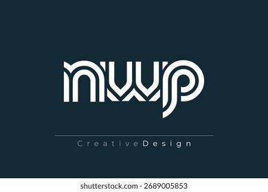 NWP Creative Diseño de Logo de Letra Moderna Única. Diseño elegante del logotipo del monograma con los Elementos decorativos y la tipografía