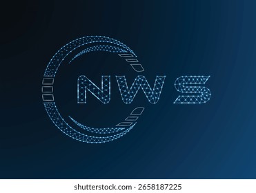 Diseño de Vector de logotipo de letra polivinílica baja de NWS. Diseño de logotipo de poliéster inferior de NWS. Logotipo de poliéster bajo.