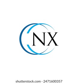 NX abstract monogram logo design. NX creative initials letter logo concept. NX vector letter design.
