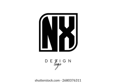 NX Block Monogram Logo – Bold Geometric Lettermark in Rectangular Style for Modern Branding and Identity