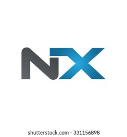 NX company linked letter logo blue