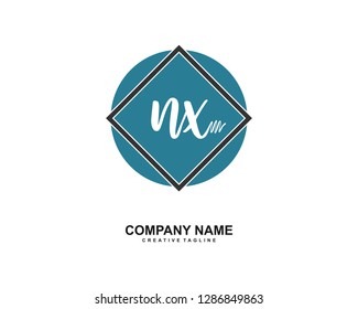 NX Initial Handwriting Logo Template Vector