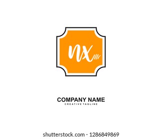 NX Initial Handwriting Logo Template Vector