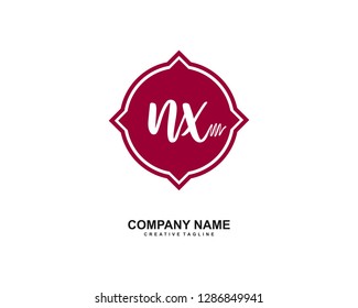 NX Initial Handwriting Logo Template Vector