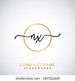 NX Initial Handwriting logo template vector