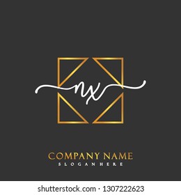 NX Initial Handwriting logo template vector
