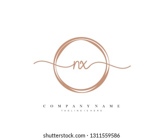 NX initial handwriting logo template vector