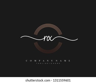 NX initial handwriting logo template vector