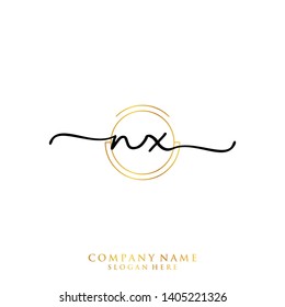 NX Initial handwriting logo template