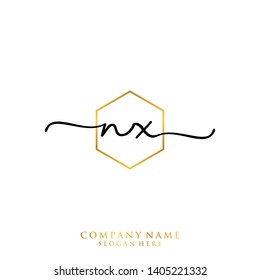 NX Initial handwriting logo template