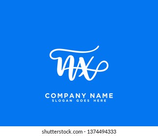 NX Initial Handwriting Logo Vector