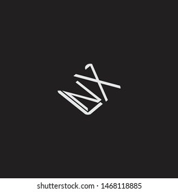 NX Initial Logo letters with rotate squere template