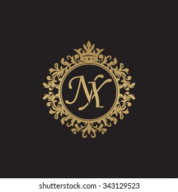 NX initial luxury ornament monogram logo