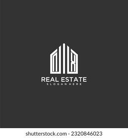 NX initial monogram logo for real estate with home shapes creative design