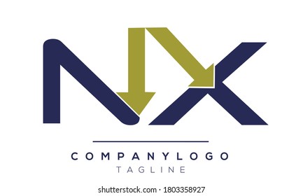 NX initialisiert Monogramm Buchstaben Textalphabet Logo-Design