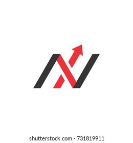 NX letter with up arrow logo design vector