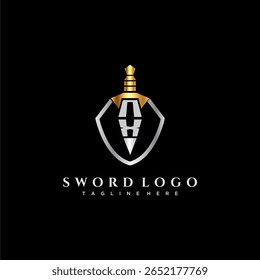 Monograma de luxo da letra NX para imagem de estilo escudo e espada