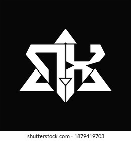 NX Logo monogram isolated with triangle shape design template on black background