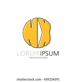 NX Logo. Vector Graphic Sphere Branding Letter Element. White Background