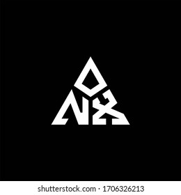 NX monogram logo with 3 pieces shape isolated on triangle design template