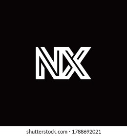 NX monogram logo with abstract line design template