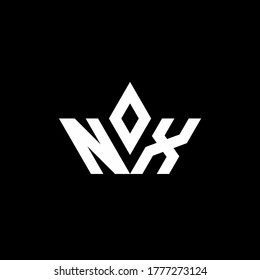 NX monogram logo with crown shape luxury style design template