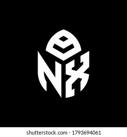 NX monogram logo with a cypress shape luxury style design template