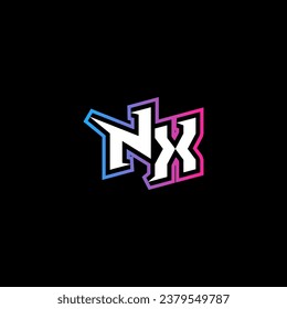NX monogram logo design with abstract shape concept in vector