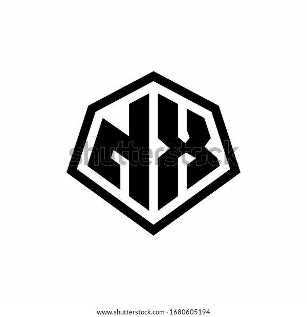 Nx Monogram Logo Hexagon Shape Line Stock Vector (Royalty Free ...