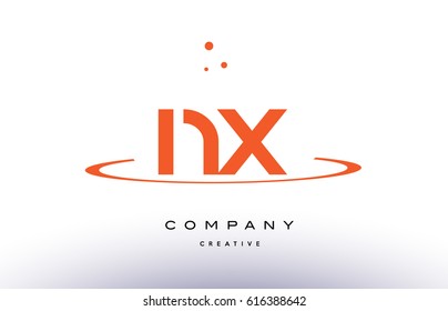 NX N X creative orange swoosh dots alphabet company letter logo design vector icon template