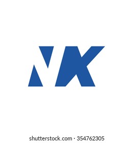 NX negative space letter logo blue