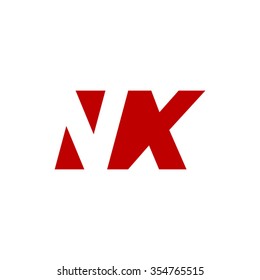 NX negative space letter logo red