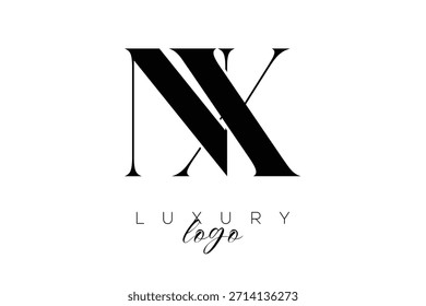 NX Serif Letter Monogram Typography Logo for Elegant Premium Branding Identity