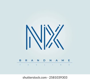 NX Technology Letter Logo Template. This tech letter logo is a graphic mark that uses letters to represent a technology company.