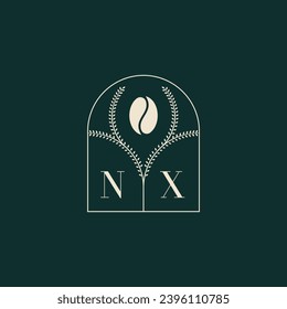 NX Unique and simple logo design combination of letters and coffee bean
